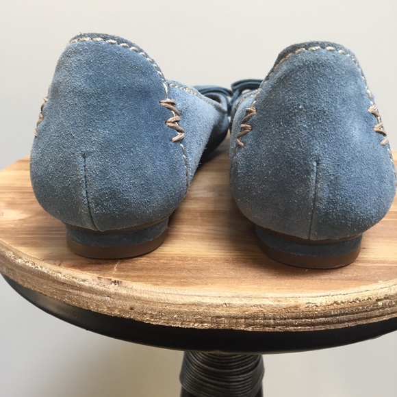 New Clarks Artisan blue leather shoes dress flats bow - Picture 3 of 5